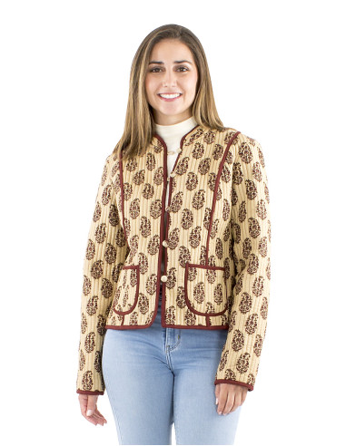 Veste matelassée coton imprimée Batik interieur uni