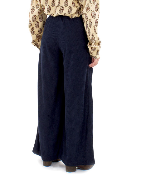 Polyester velvet wide bottom pants