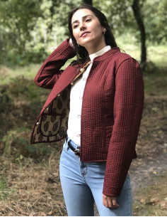 Cotton quilted jacket and Batik print