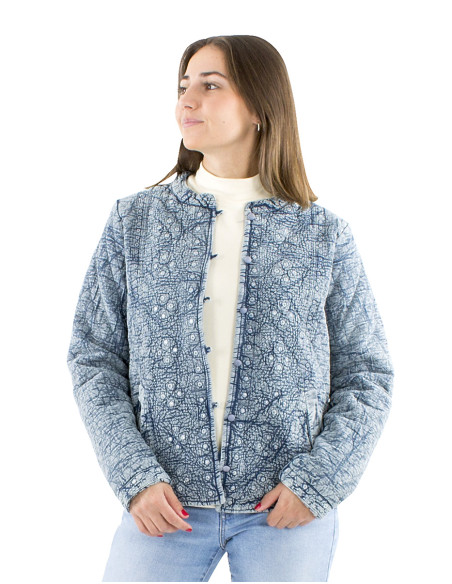 Veste coton matelassée polyester brodée miroirs