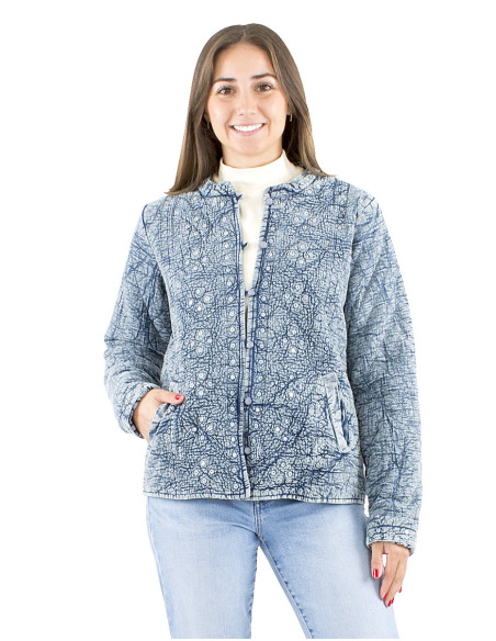 Veste coton matelassée polyester brodée miroirs