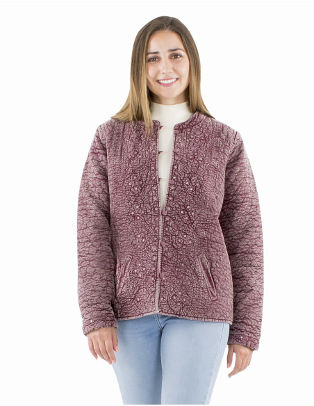 Veste coton matelassée polyester brodée miroirs
