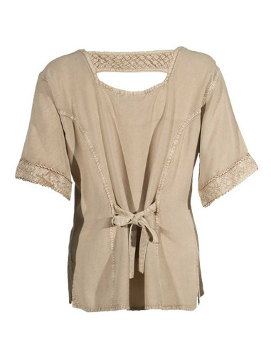 Chemisier viscose brodé manches courtes SW