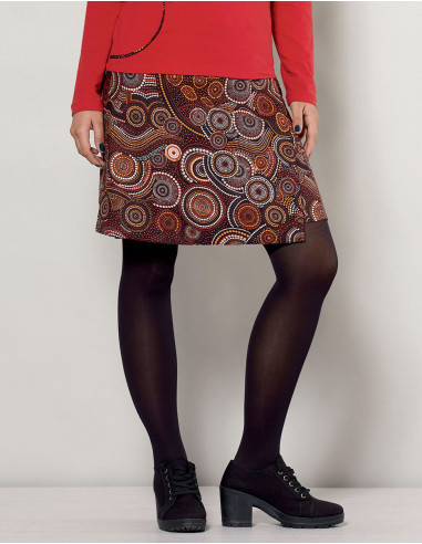 Jupe coton réversible 2 imprimés 47cm