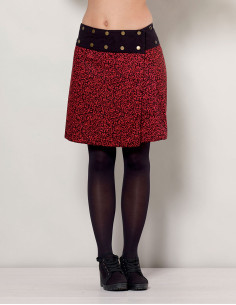 Reversible cotton skirt with 2 prints, 47 cm 2