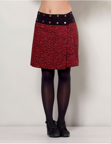 Jupe coton réversible 2 imprimés 47cm