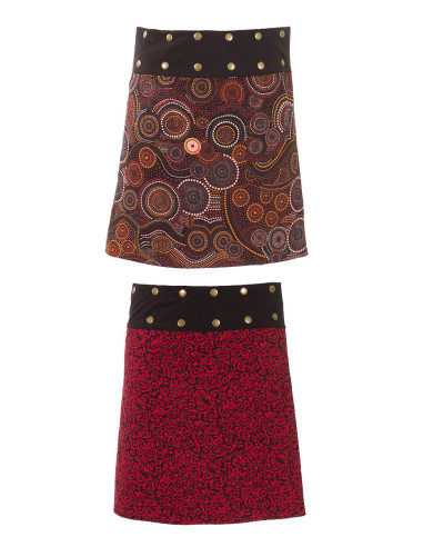 Jupe coton réversible 2 imprimés 47cm