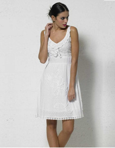 White cotton lace lined dress