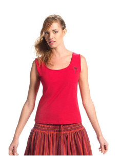 Tee shirt coton débardeur motif fleur 2