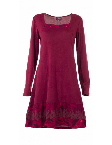 Robe courte manches longues volants