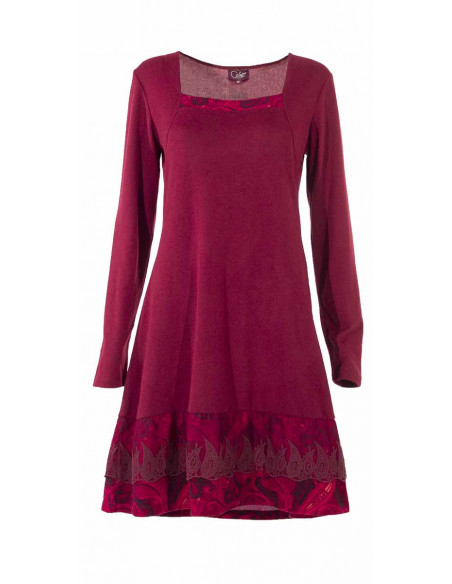 Robe courte manches longues volants