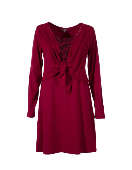 Robe courte maille manches longues