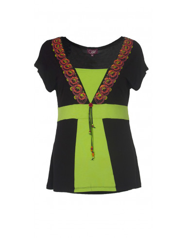 95% rayon 5% spandex tee shirt with short sleeves