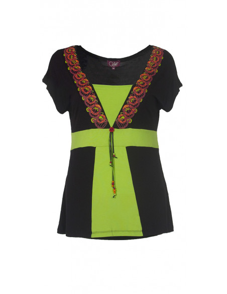 95% rayon 5% spandex tee shirt with short sleeves