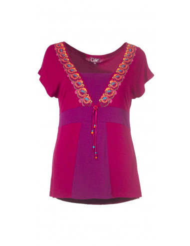 95% rayon 5% spandex tee shirt with short sleeves