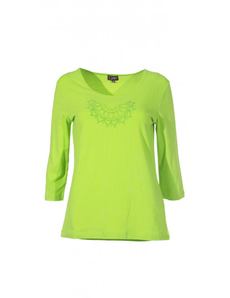 97% cotton 3% spandex plain tee shirt with 3/4 sleeves