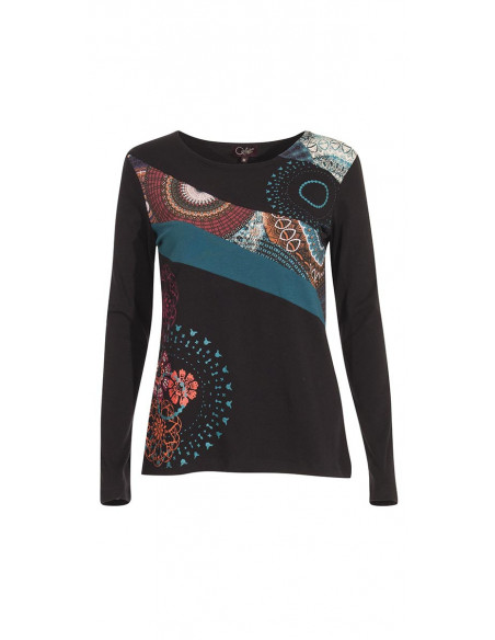 97% cotton 3% elastane tee shirt with bamako print