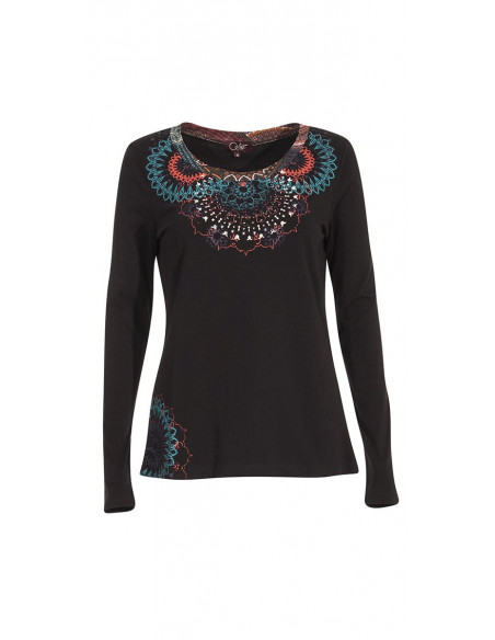 97% cotton 3% elastane tee shirt with place print