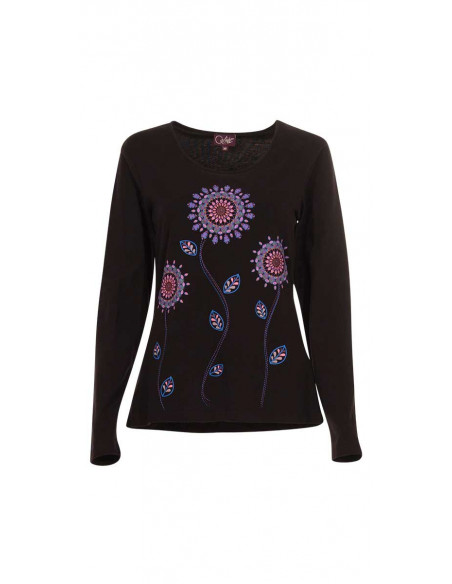 95% cotton 5% elastane tee shirt with flowers