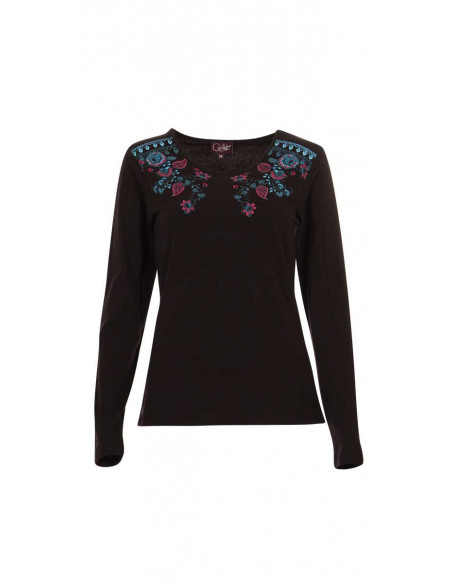 95% cotton 5% elastane tee shirt with flowers