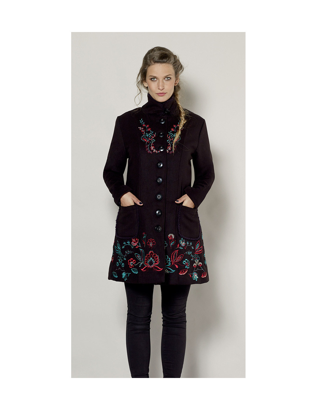 90 polyester 8 viscose coat with lining