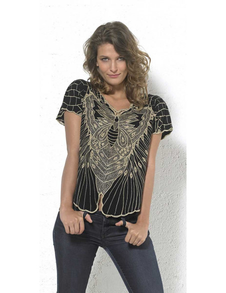Chemisier viscose brodé