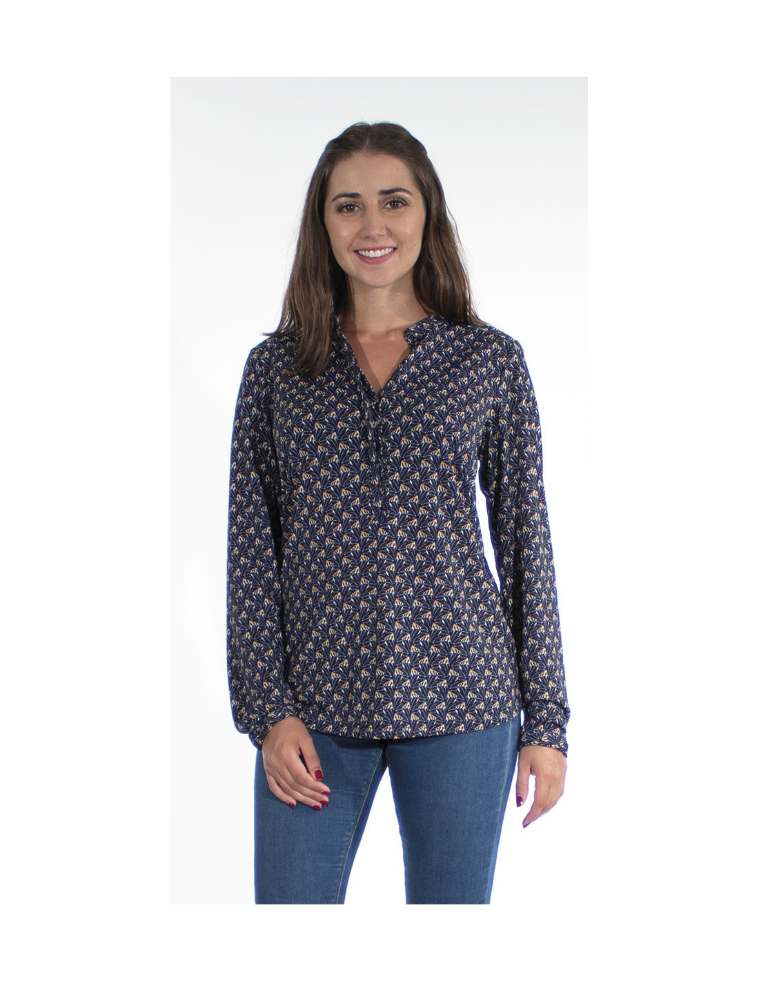 96% Polyester 4% Elasth Knitted Blouse