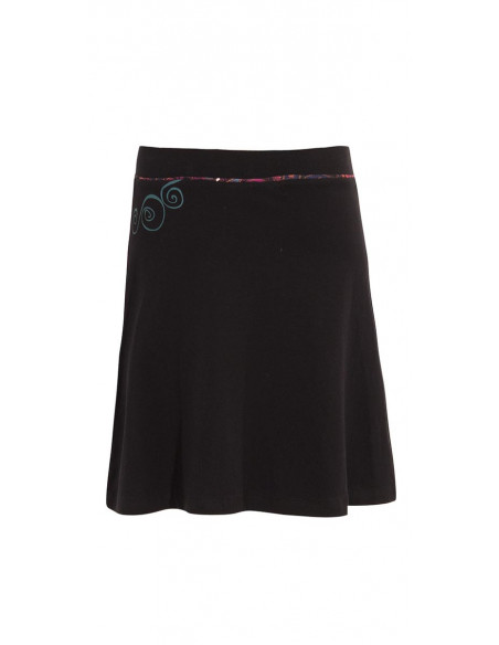 Knitted 97% cotton 3% elastane skirt with laure print