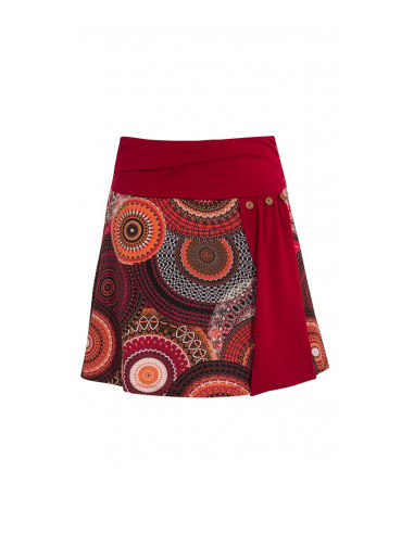 Knitted 97% cotton 3% elastane skirt with bamako print