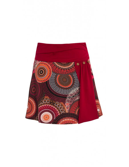 Knitted 97% cotton 3% elastane skirt with bamako print