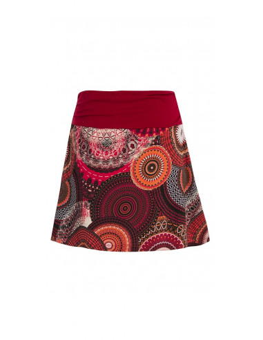 Knitted 97% cotton 3% elastane skirt with bamako print