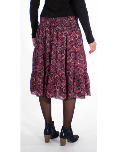 Jupe Polyester Doublee Imprime Persan