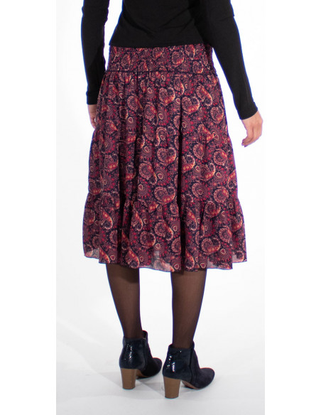 Jupe Polyester Doublee Imprime Persan