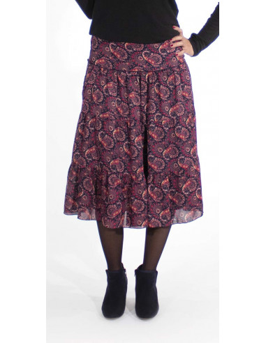 Jupe Polyester Doublee Imprime Persan