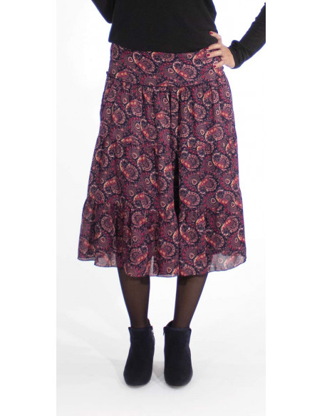 Jupe Polyester Doublee Imprime Persan