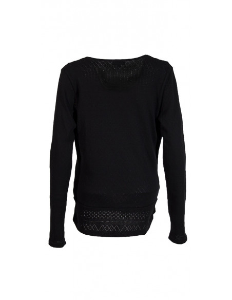 Pull en maille effet cache coeur