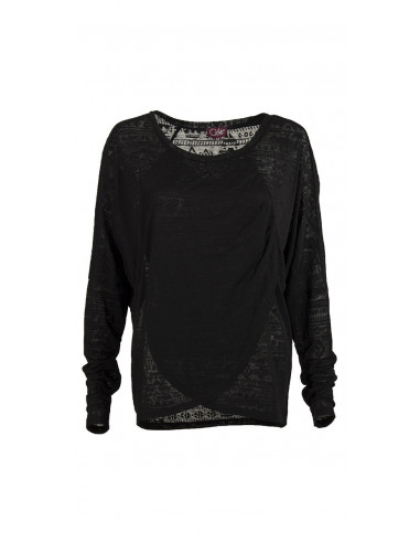 Pull chauve souris effet devoré