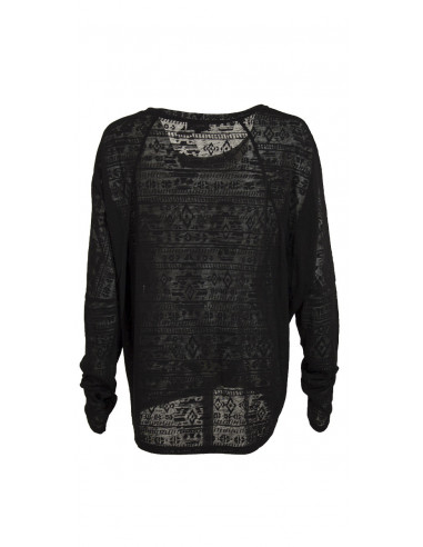 Pull chauve souris effet devoré