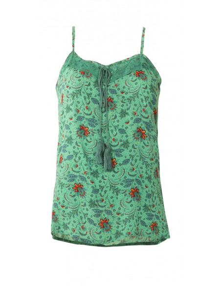 Top Viscose Dos Dentelle Imprime Antika