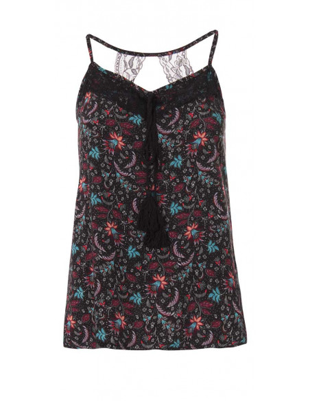 Top Viscose Dos Dentelle Imprime Antika