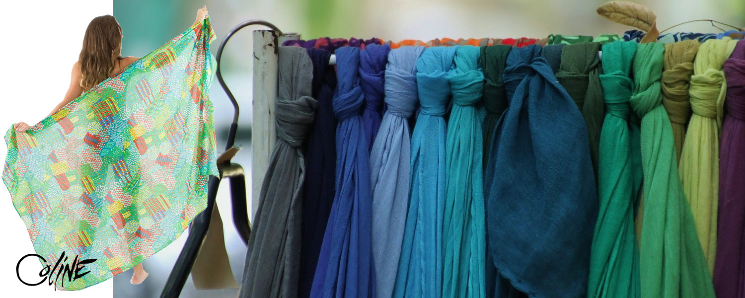 How can Coline help wholesalers choose the best fabrics for their harem pants and pareos?